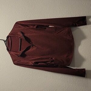 Burgundy, 1/4 zip Long sleeve, Large